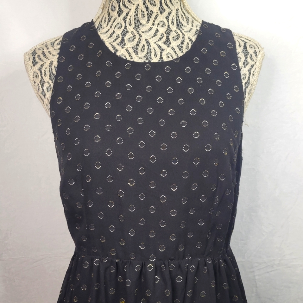 Black w/ Gold Circles Sheer Dress
